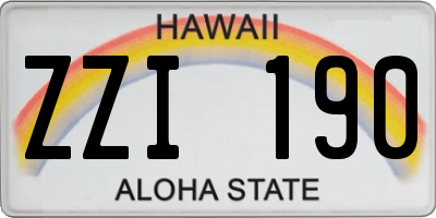 HI license plate ZZI190