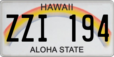 HI license plate ZZI194