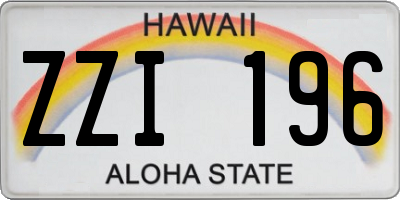 HI license plate ZZI196