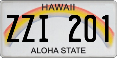 HI license plate ZZI201