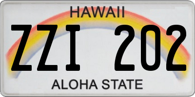 HI license plate ZZI202