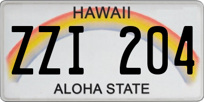 HI license plate ZZI204