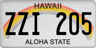 HI license plate ZZI205