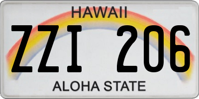 HI license plate ZZI206