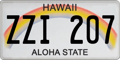 HI license plate ZZI207