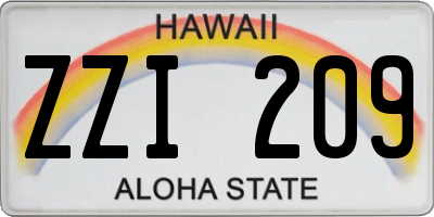 HI license plate ZZI209