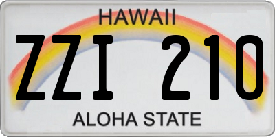 HI license plate ZZI210