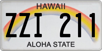 HI license plate ZZI211