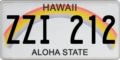 HI license plate ZZI212