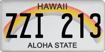 HI license plate ZZI213