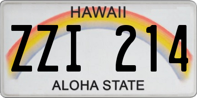 HI license plate ZZI214