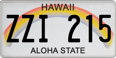 HI license plate ZZI215