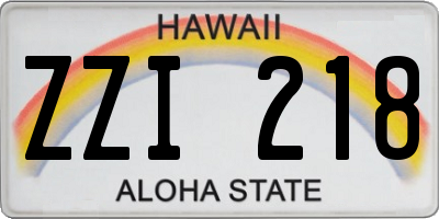 HI license plate ZZI218