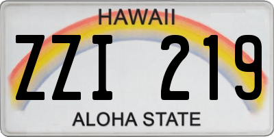 HI license plate ZZI219