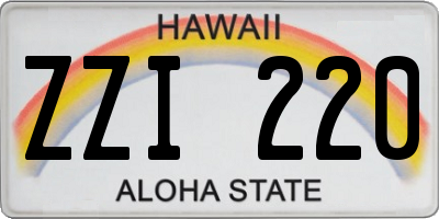 HI license plate ZZI220