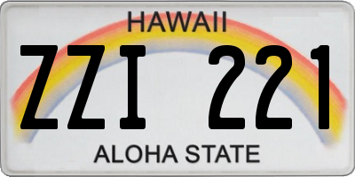 HI license plate ZZI221