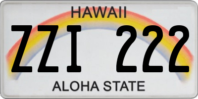 HI license plate ZZI222