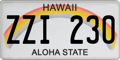 HI license plate ZZI230