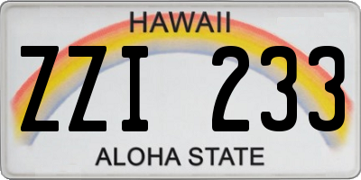 HI license plate ZZI233