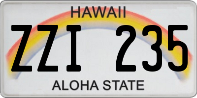 HI license plate ZZI235