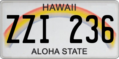 HI license plate ZZI236