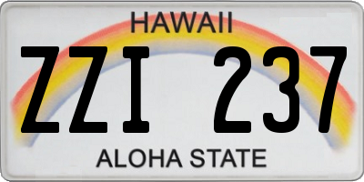 HI license plate ZZI237