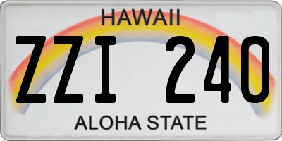 HI license plate ZZI240