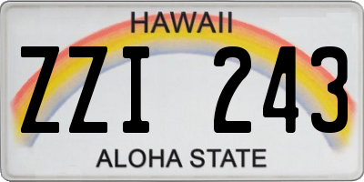 HI license plate ZZI243