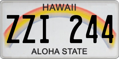 HI license plate ZZI244