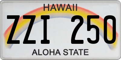 HI license plate ZZI250