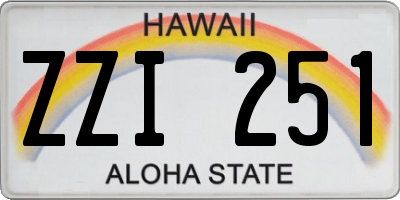 HI license plate ZZI251