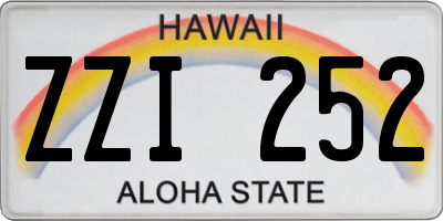 HI license plate ZZI252