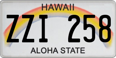 HI license plate ZZI258