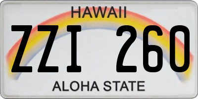 HI license plate ZZI260