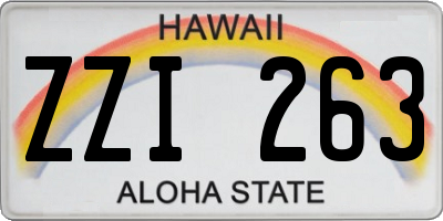 HI license plate ZZI263