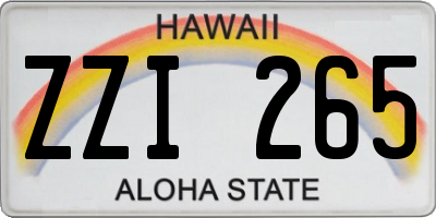 HI license plate ZZI265