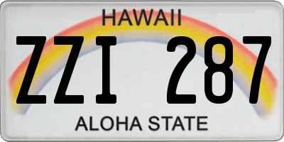 HI license plate ZZI287