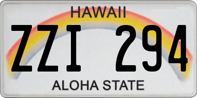 HI license plate ZZI294