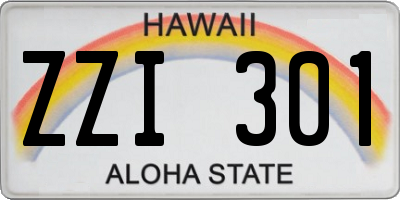 HI license plate ZZI301