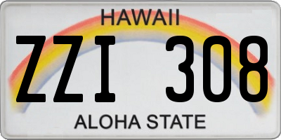 HI license plate ZZI308