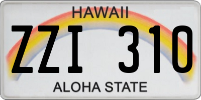 HI license plate ZZI310