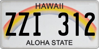 HI license plate ZZI312