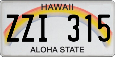 HI license plate ZZI315