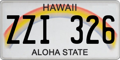 HI license plate ZZI326