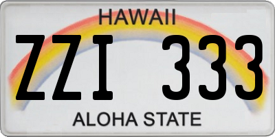 HI license plate ZZI333