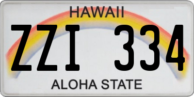 HI license plate ZZI334