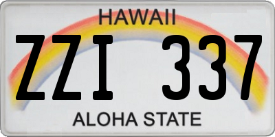 HI license plate ZZI337