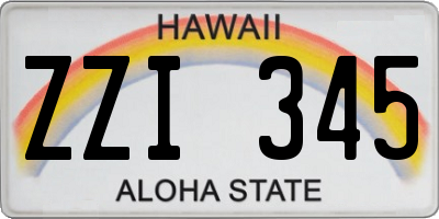 HI license plate ZZI345