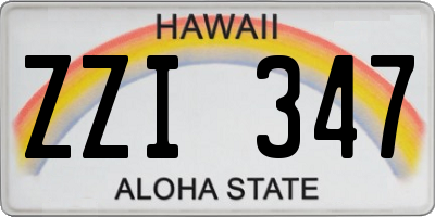 HI license plate ZZI347