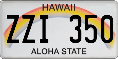 HI license plate ZZI350